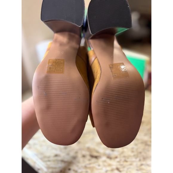 River Island patent chunky chelsea Open Toe boot in tan Slingback Size 5 - Picture 11 of 11